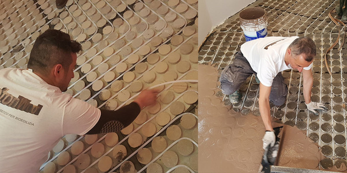 Posa dei pannelli radianti in legnocemento